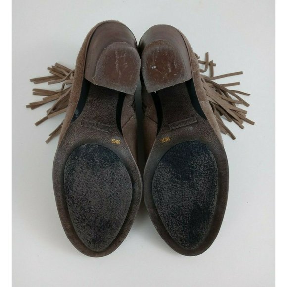 Vince Camuto Tan Suede Tassled Side Zip Wedge Ankle Booties Size 9 M - Picture 7 of 10